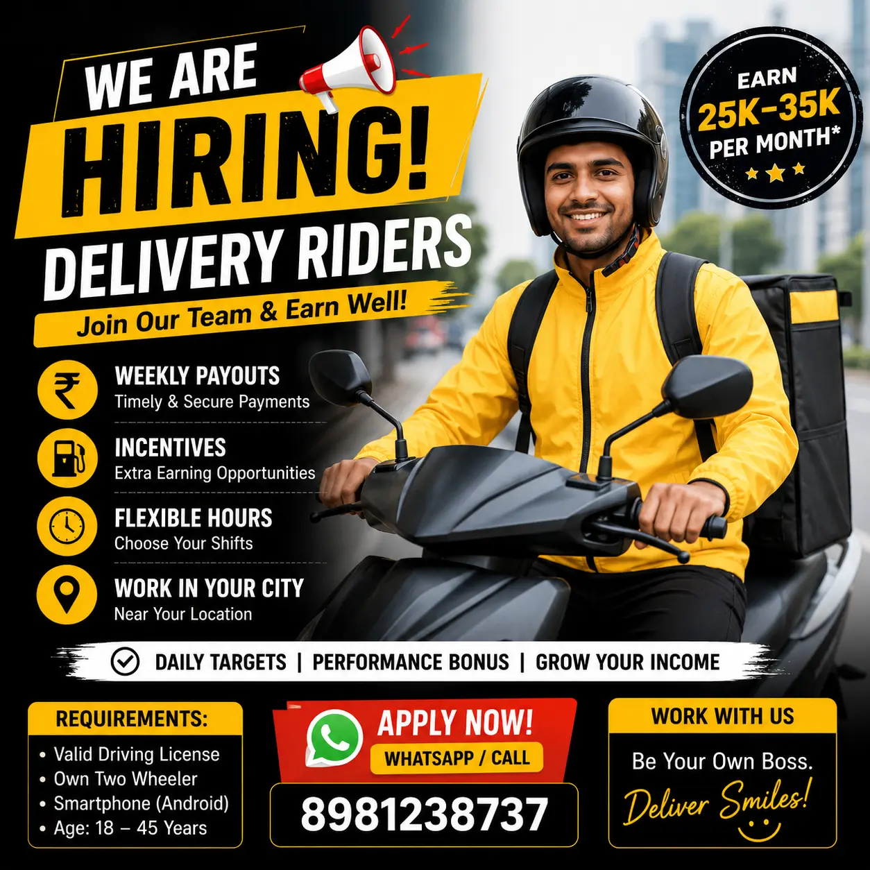 Delivery rider jobs